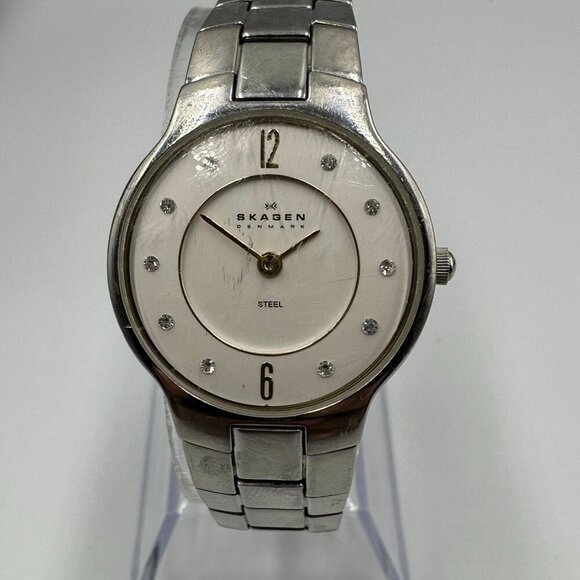 Skagen Watch Women Stainless Steel White Dial 26MM Water Resistant New Battery - Picture 1 of 14